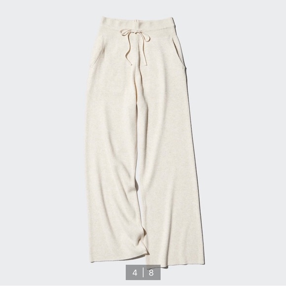 Uniqlo Pants - UNIQLO Beige Ribbed Casual Straight Pants sz XS